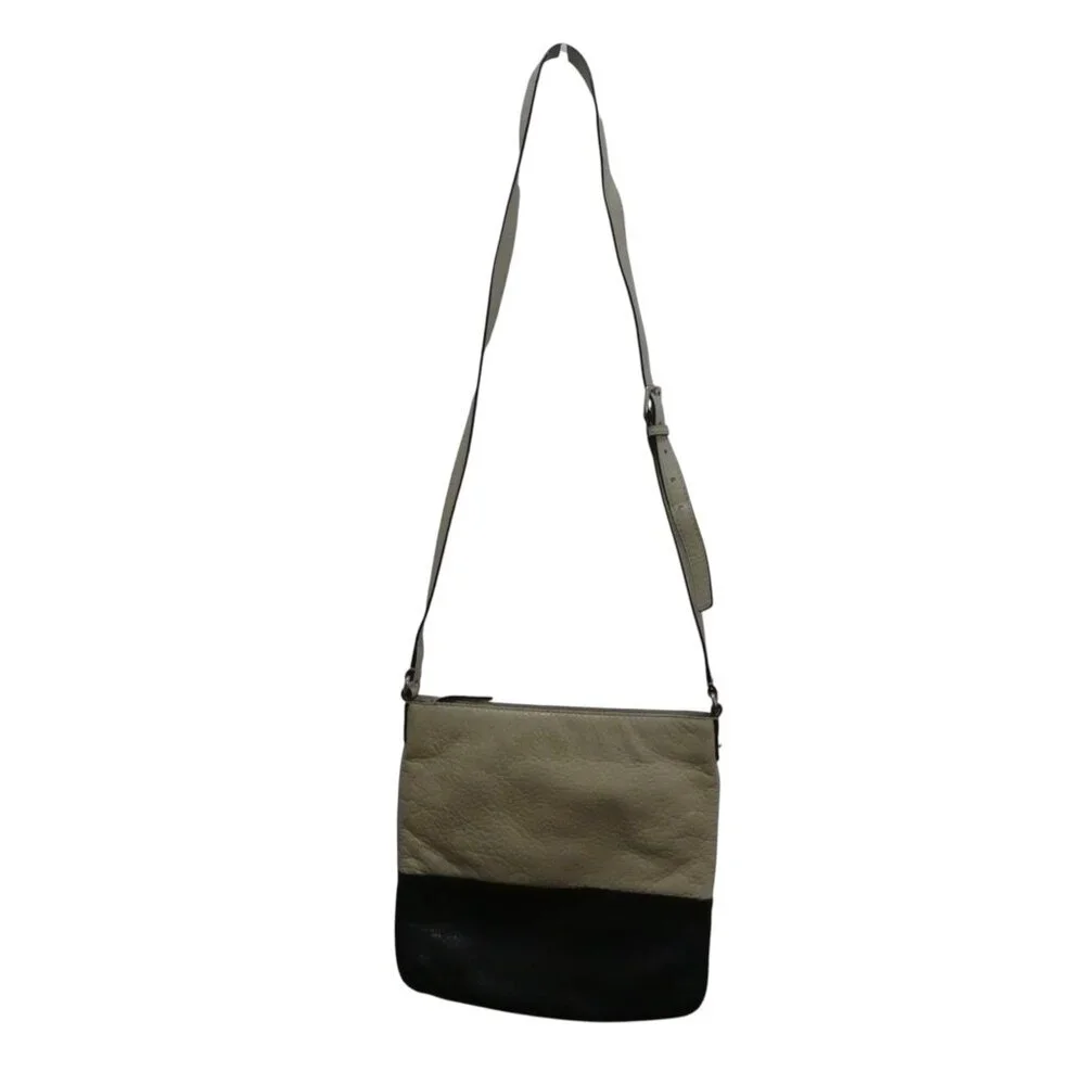 Kate Spade Black‎ Cream Pebbled Leather Crossbody Purse
